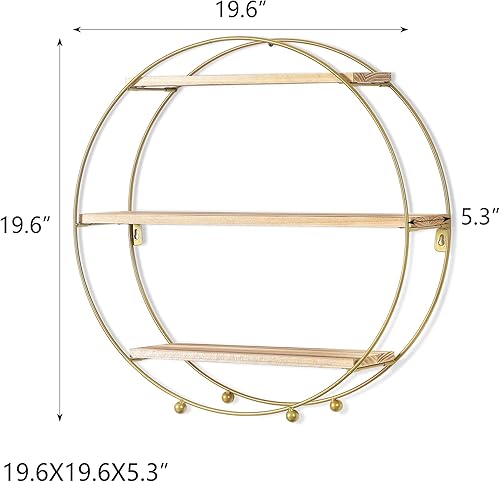 Miniatura 3 de Asense Estantes flotantes para pared y mesa, estante de decoración de estilo geométrico de madera para baño, dormitorio, sala de estar, cocina,