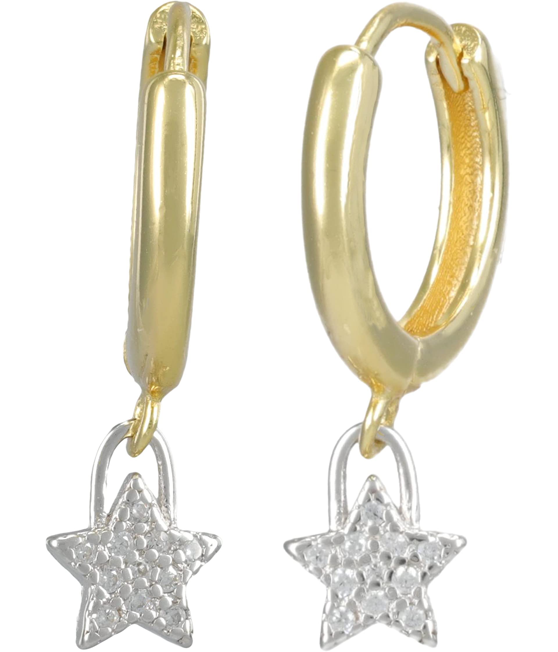 Argento VivoTwo-Tone CZ Star Drop Earrings Gold/Silver One Size