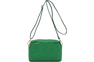 Striking Bright Green Purse for Modern Fashionistas: Triple Zip Small Crossbody