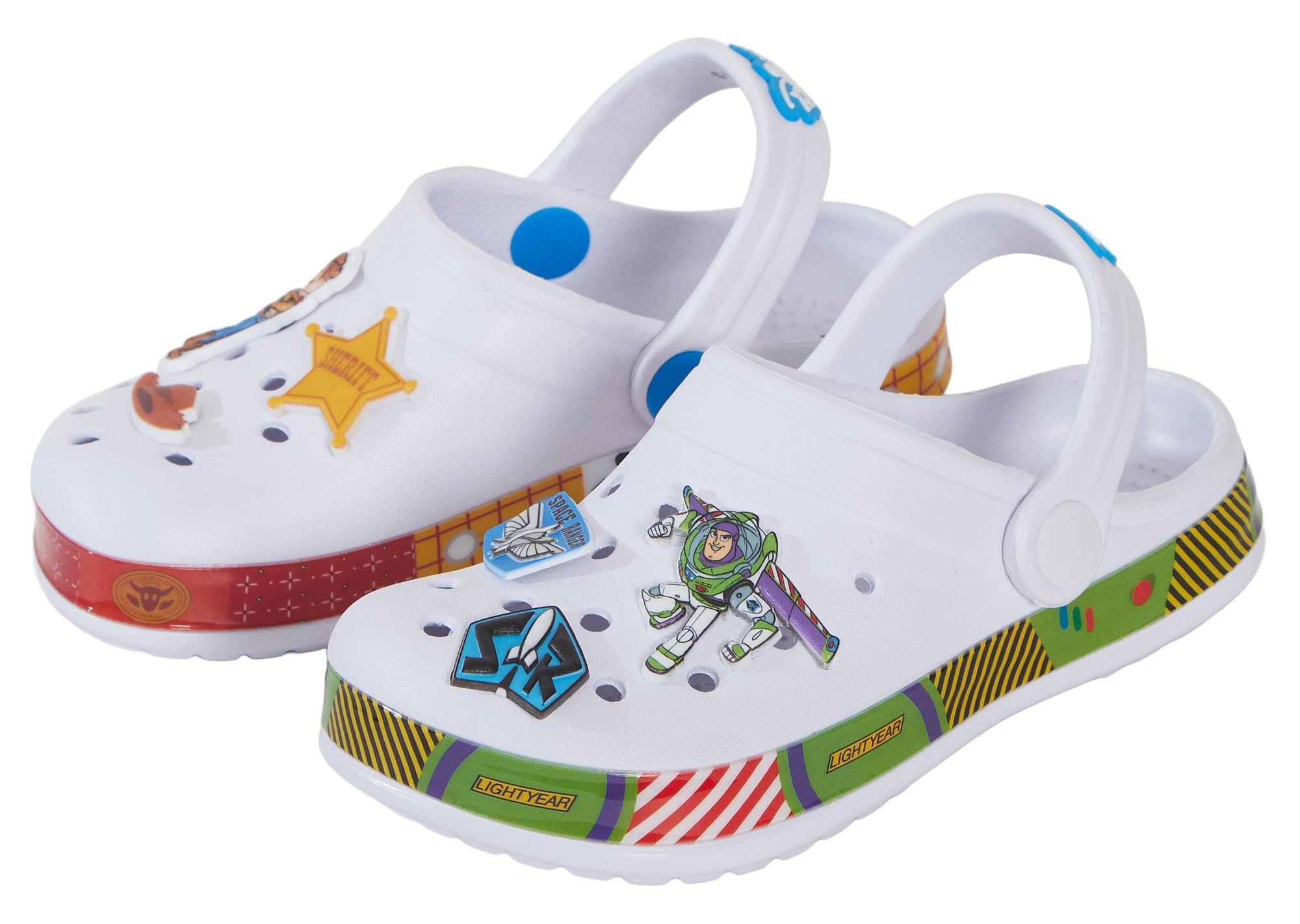 Disney Sabots Toy Story pour filles et garçons avec breloques Buzz Woody pour intérieur et extérieur avec sangle de cheville