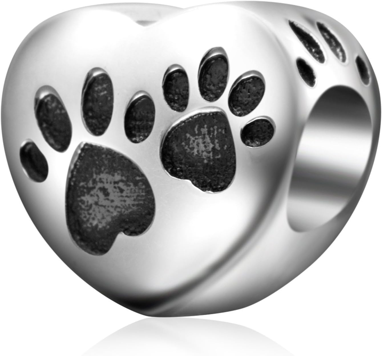 Everbling Love Hearts Goes Round Love You Forever Hearts 925 Sterling Silver Bead for European Charm Bracelet
