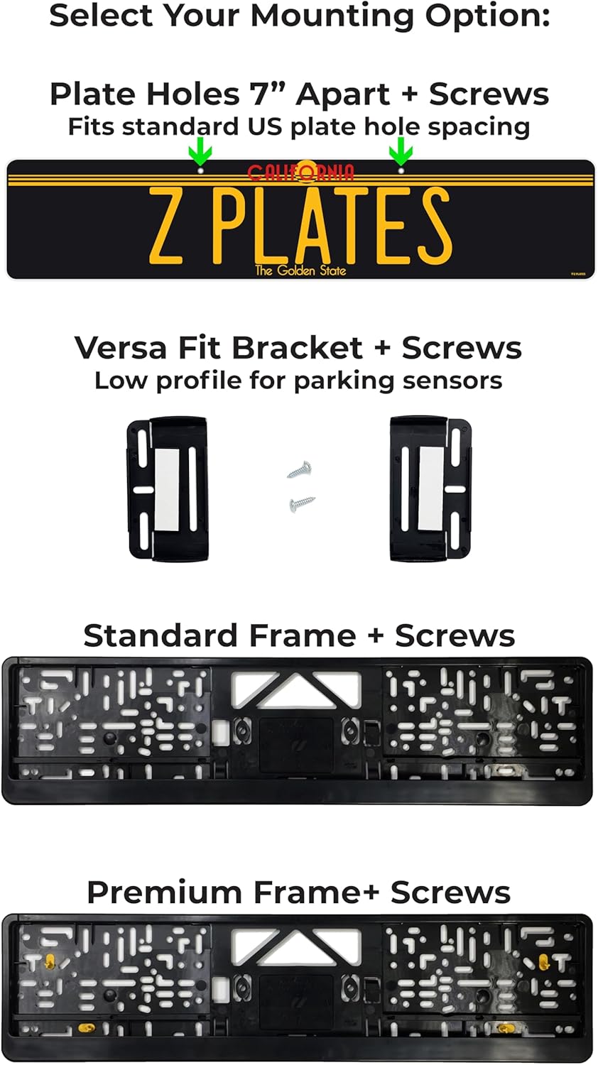 Custom California Sunset Euro-Style Black License Plate