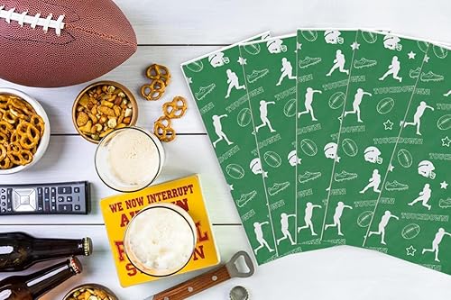 Miniatura 6 de ALIBBON 100 bolsas de celofán de fútbol, bolsas de dulces de fútbol, bolsas de galletas, bolsas sellables con calor de fútbol con 100 lazos