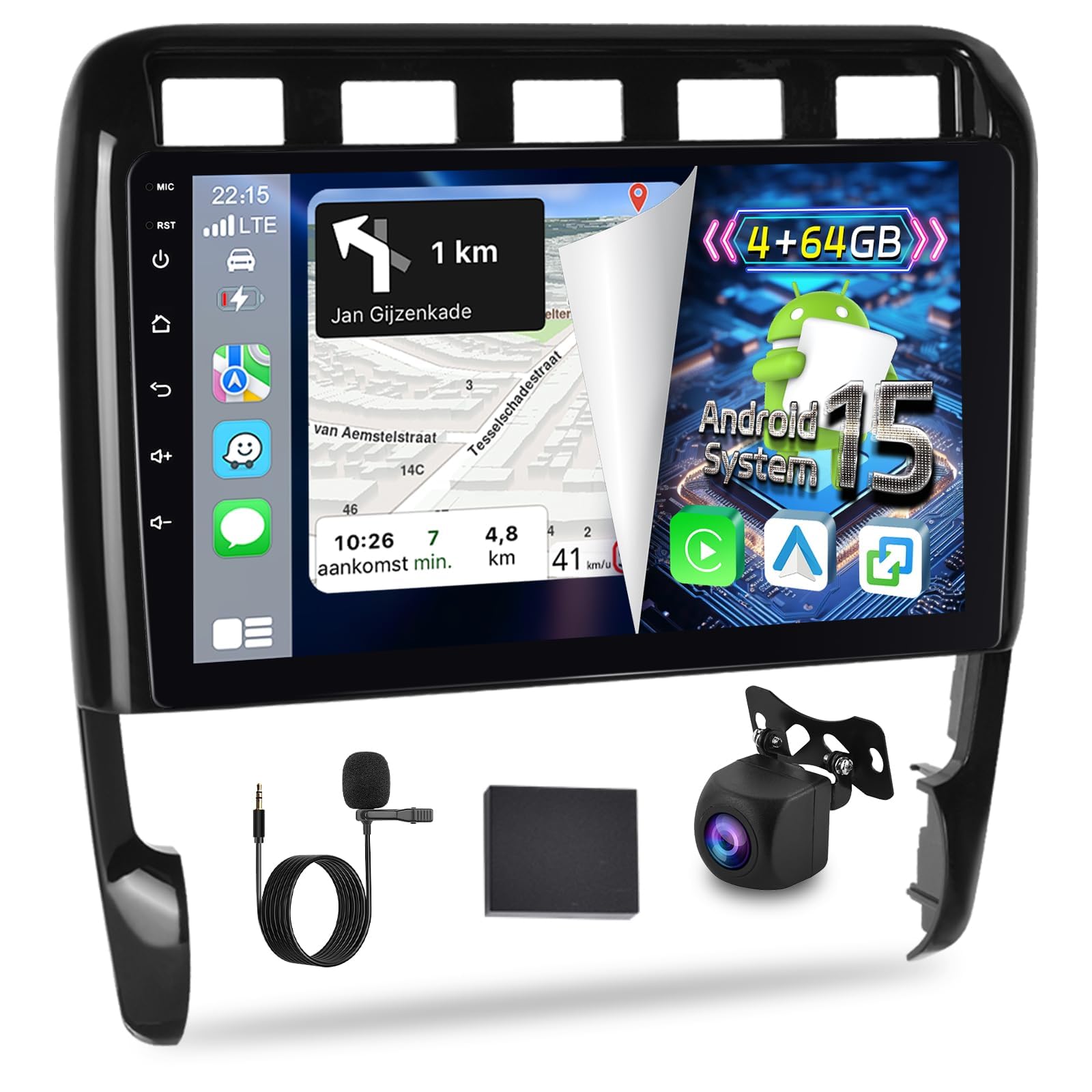 NHOPEEW Autoradio Android 2G+64G Pour Porsche Cayenne 2002-2010 - Sans