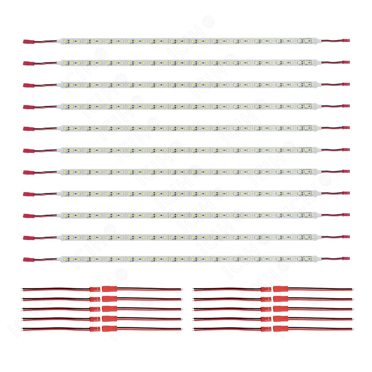 ICIH Pack de 10 tiras de luces LED rígidas no impermeables 5050 de 7 W superbrillantes
