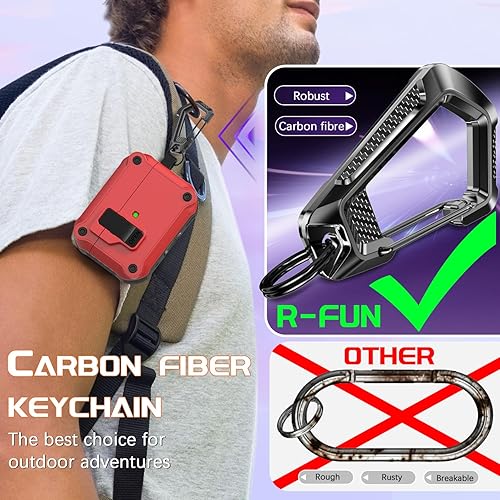 Miniatura 4 de R-fun - Funda de carga compatible con AirPods Pro de primera y segunda generación con USB-C o cable Lightning, protección contra caídas, tapa