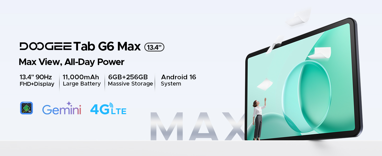 Amazon.com : DOOGEE Tab G6 MAX Android 16 Tablet, 13.4 inch Tablet