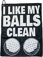 Vista 6 de SHANKITGOLF Toalla de golf de microfibra divertida, regalo para hombres, humor premium "Las chicas del carrito me ponen nerviosas" con clip