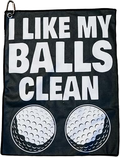Miniatura 6 de SHANKITGOLF Toalla de golf de microfibra divertida, regalo para hombres, humor premium "Las chicas del carrito me ponen nerviosas" con clip