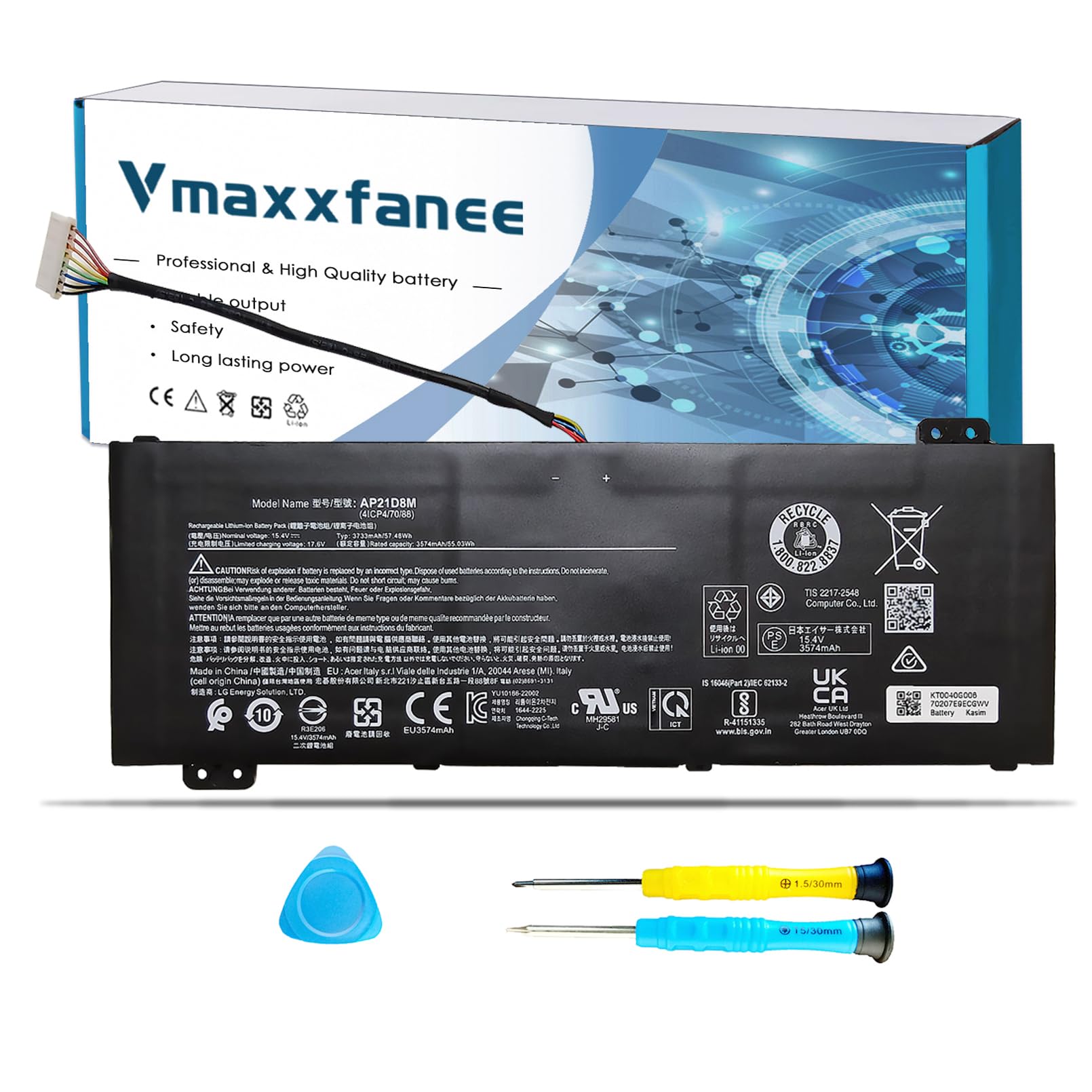 Amazon.com: Vmaxxfanee 57.48Wh AP21D8M Laptop Battery Replacement