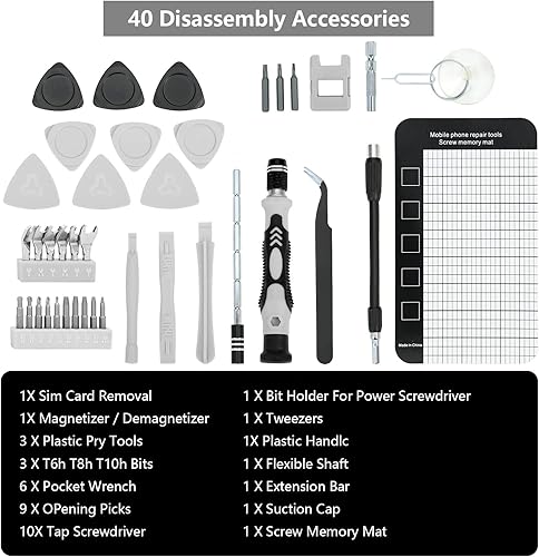 Miniatura 4 de Locimirv Juego de destornilladores de precisión, 138 en 1, juego de destornilladores pequeños magnéticos electrónicos con estuche para reparación de