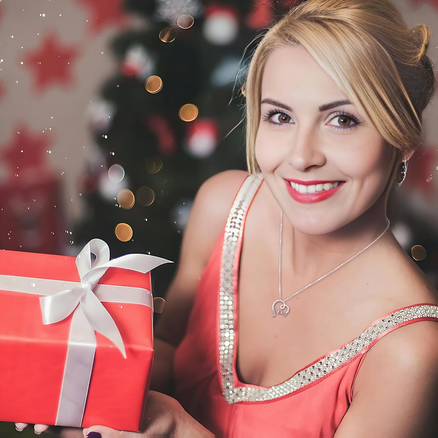 Birthday Gifts for Mom 925 Sterling Silver Heart Mom Necklace - Minimalist Everyday Jewelry - Image 5