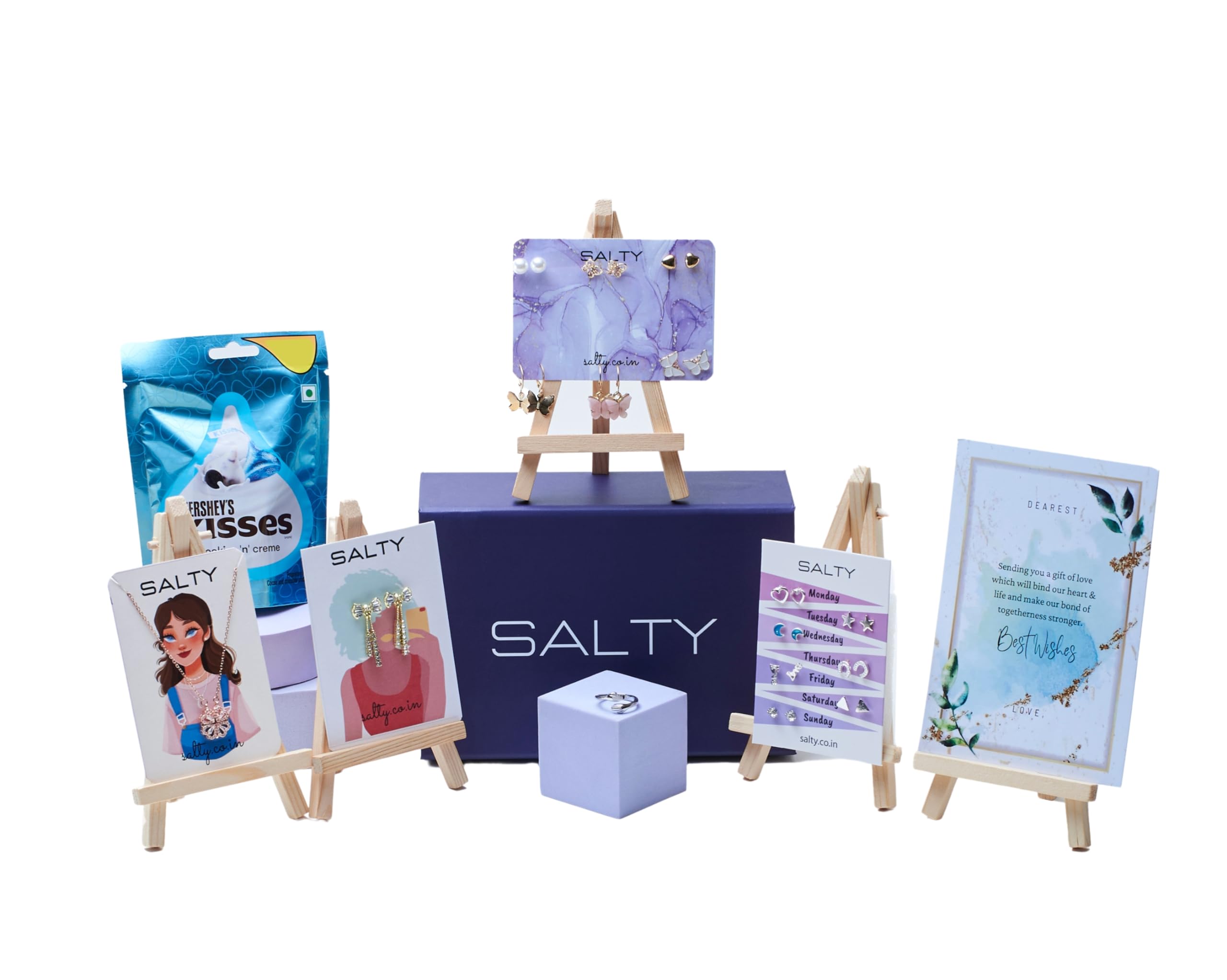 Salty Fashion The Bride Tribe Gift Box for Women & Girls | Neck Chain | Necklace | Earrings | Finger Ring | Bracelet | Stud | Locket | Birthday Gift | Aesthetic Jewelry | Accessories for Everyday Wear (B0CSW9DBCN) Amazon Price History, Amazon Price Tracker