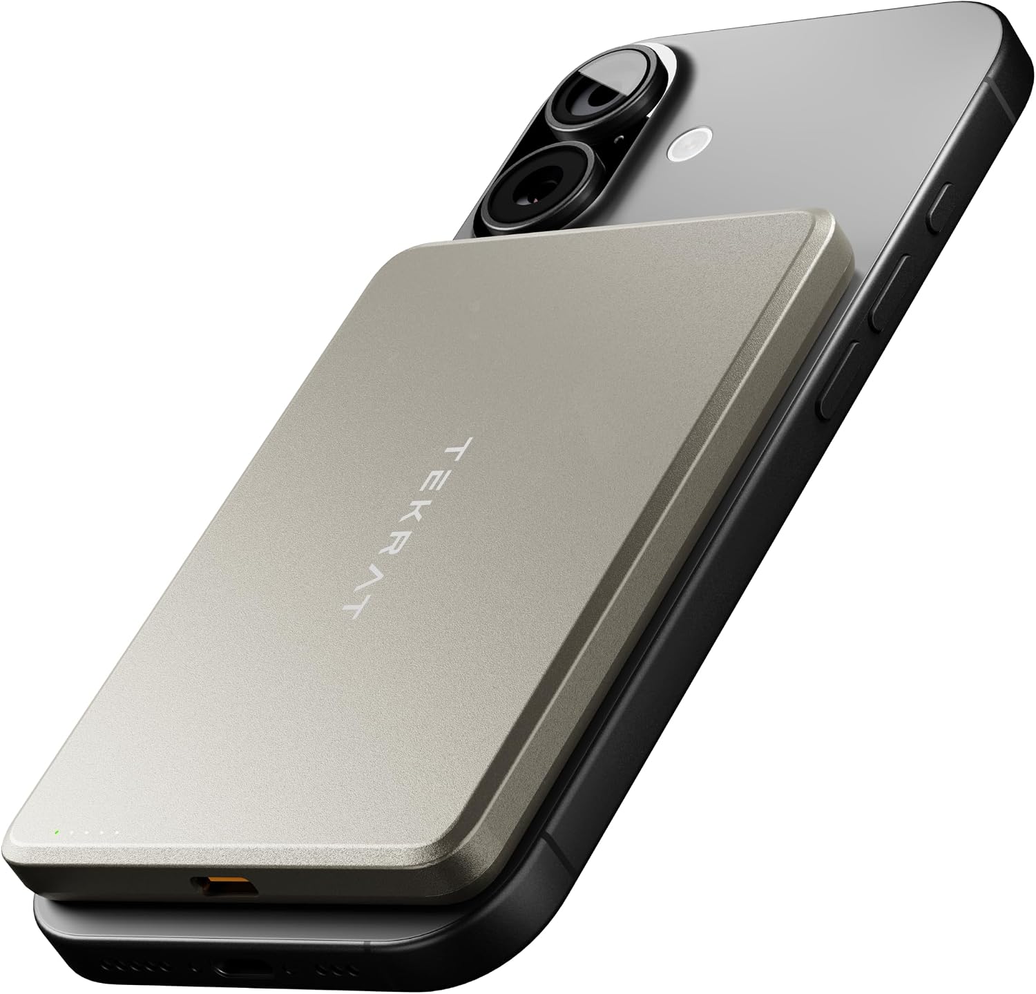 Magnetic Power Bank for MagSafe, Slim 0.3″ Wireless Phone Charger, 5000mAh Wireless Power Bank Aluminium Magnetic Portable Charger for iPhone 17 Pro, 16, 15, 14, 13 & 12 Series (Titanium Gold)