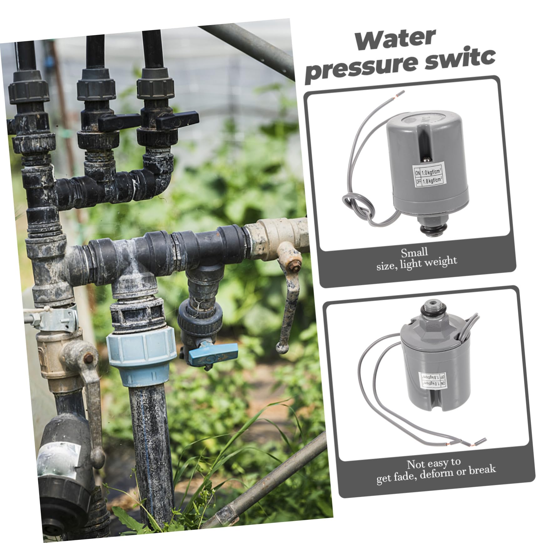 Veemoon 3 Stück Wasserpumpen Druckcontroller Automatischer Druckregler für Selbstansaugende Wasserpumpen Praktische Lösung für Stabile Wasserdrücke