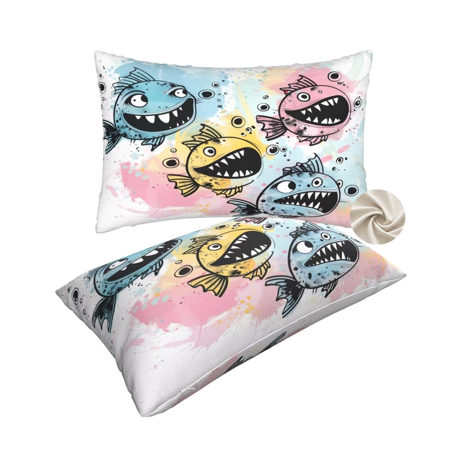 Coussin canapé dessin animé housse 60x90 cm poisson pour déco chambre lit