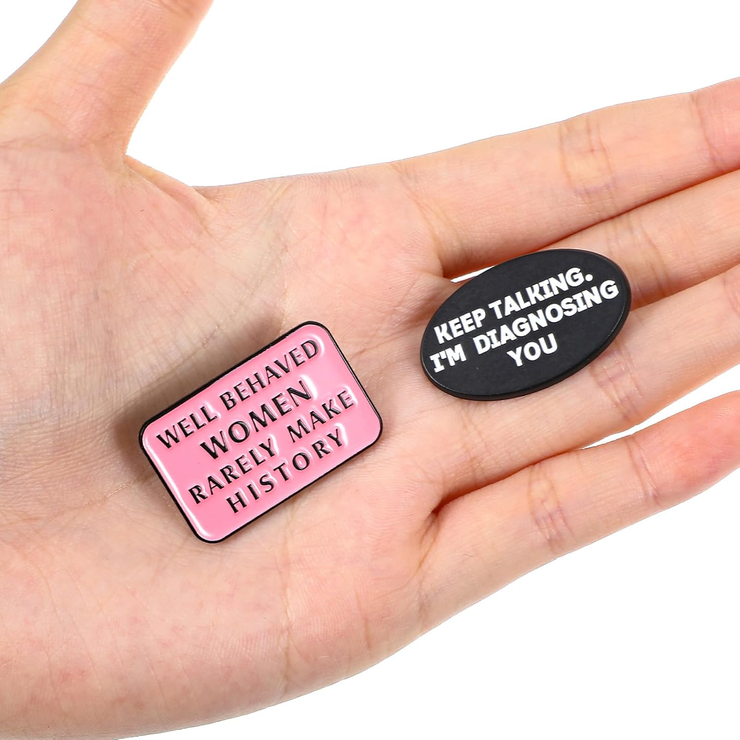 Mabor 2Pcs Well Behaved Women Rarely Make History Enamel Pin