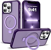 Vista 95 de Funda de grado militar compatible con iPhone 14 Plus de 6.7 pulgadas, con soporte magnético invisible tipo anillo, compatible con MagSafe y gran