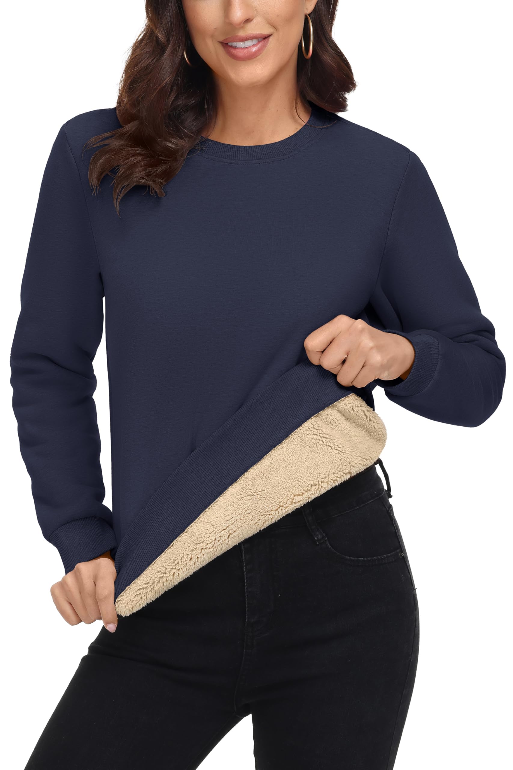 MAGCOMSEN Women's Sherpa Lined Sweatshirt