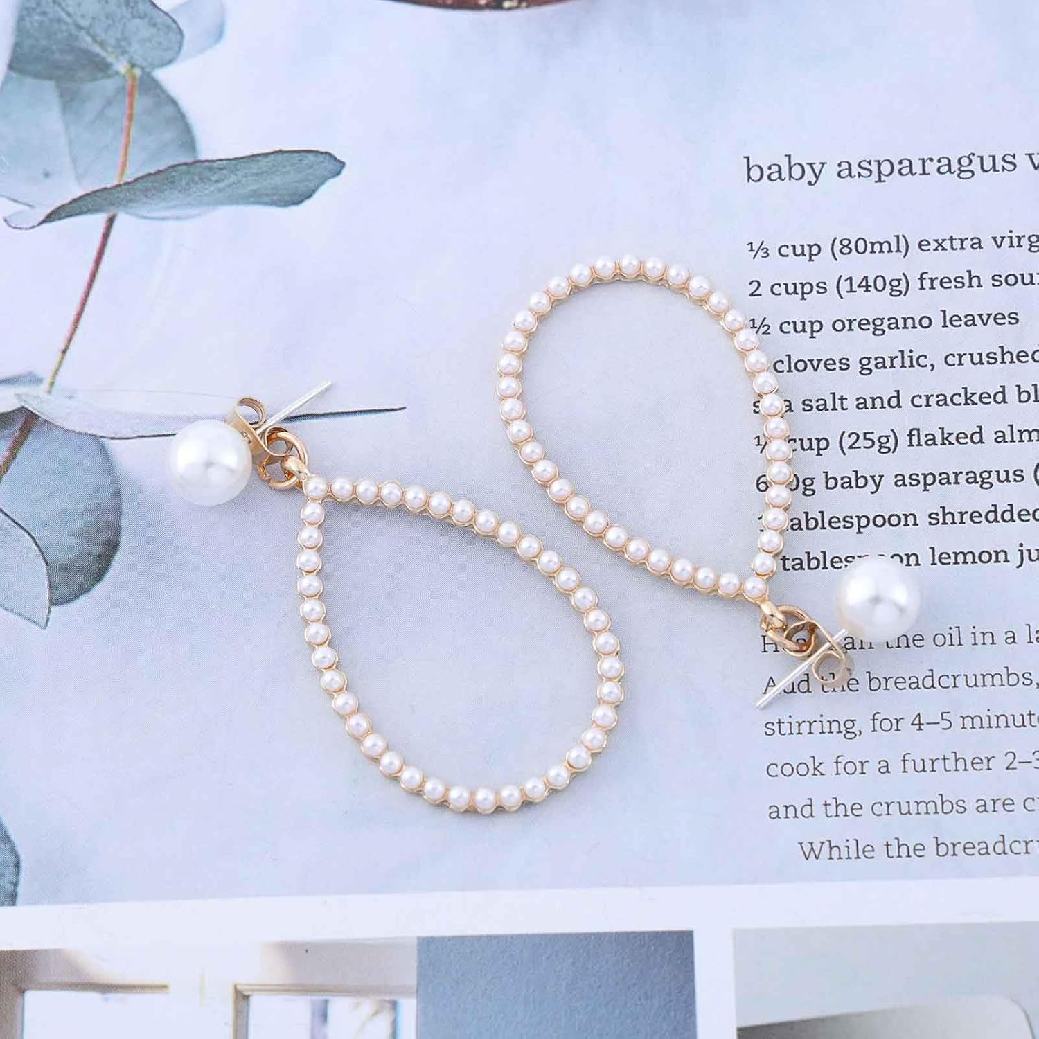 Vintage Pearl Ear Jacket Earrings Oval Pearl Hoop Dangle Earrings Hollow Teardrop Earrings Pearl Teardrop Earrings Jewelry for Women - Image 5