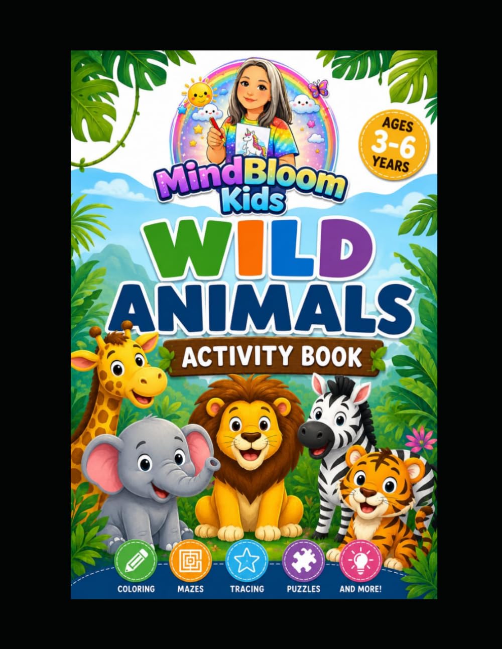 Wild Animals Activity Book for Kids Ages 3-6: Fun Learning Activities for Preschool & Special Needs Kİds