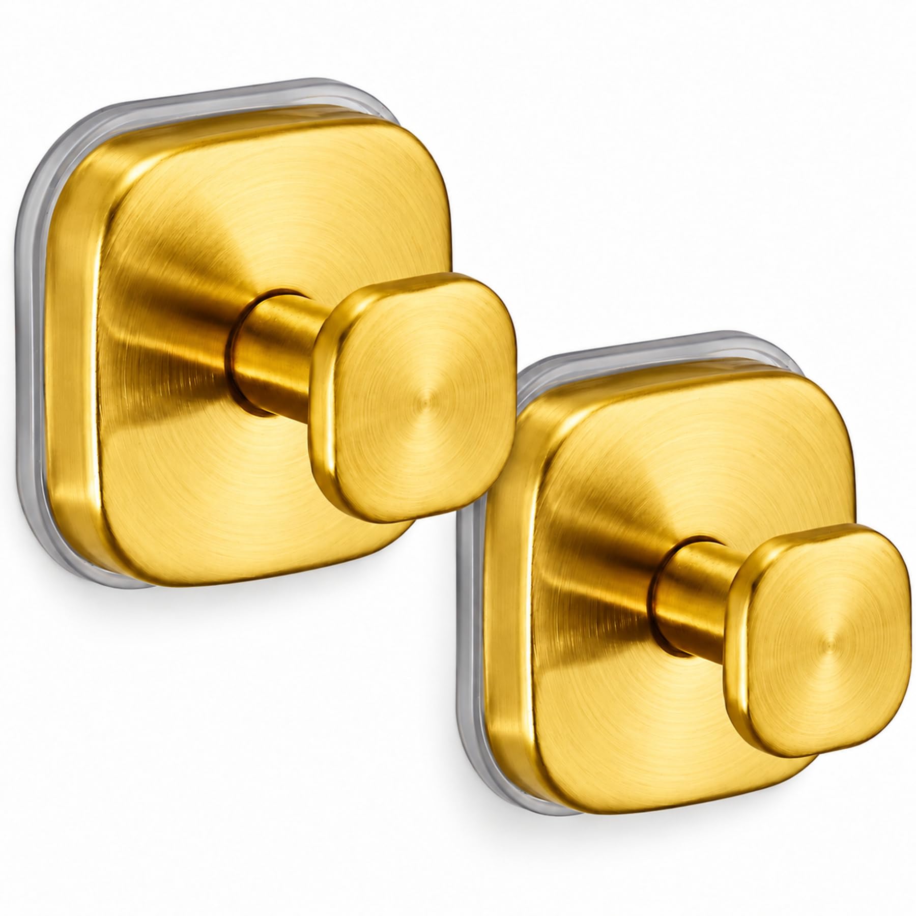 Suction Cup Hooks for Shower, Bathroom Towel, Robe and Loofah Storage(2, Brushed Gold)