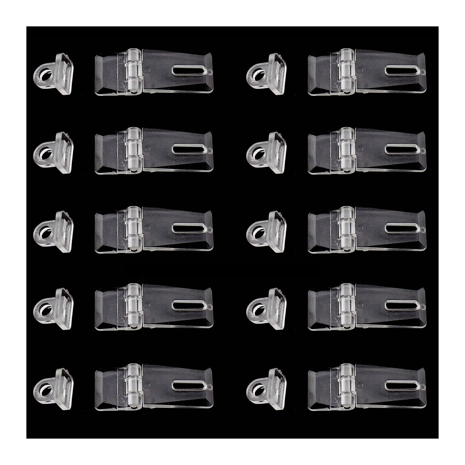 TAODAN 10PCS 1.37 Inch Mini Acrylic Hinge Hasp with Buckle - Transparent - Modern Minimalist - Unfinished-image-13