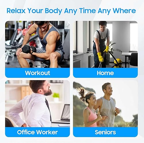 Miniatura 6 de Pistola de masaje  Masajeador muscular de tejido profundo para alivio del dolor y recuperación, pistola de masaje con calor, 9 cabezales de masaje,