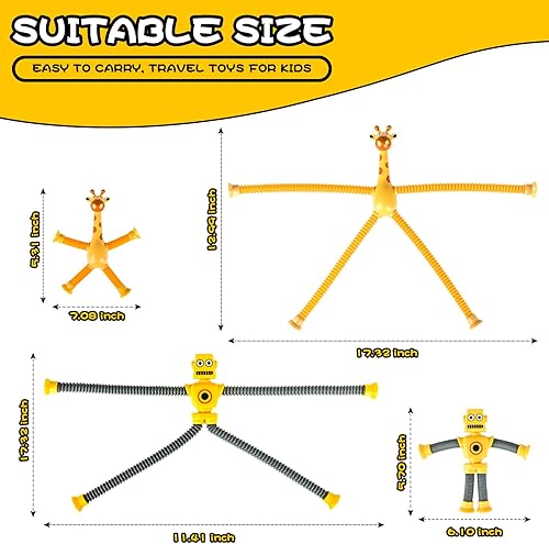 Miniatura 2 de CHESLICR Juguete sensorial para autismo para niños de 4 5 6 7 8 9 10 (4 piezas), juguete de jirafa de succión para reventar burbujas, juguete de