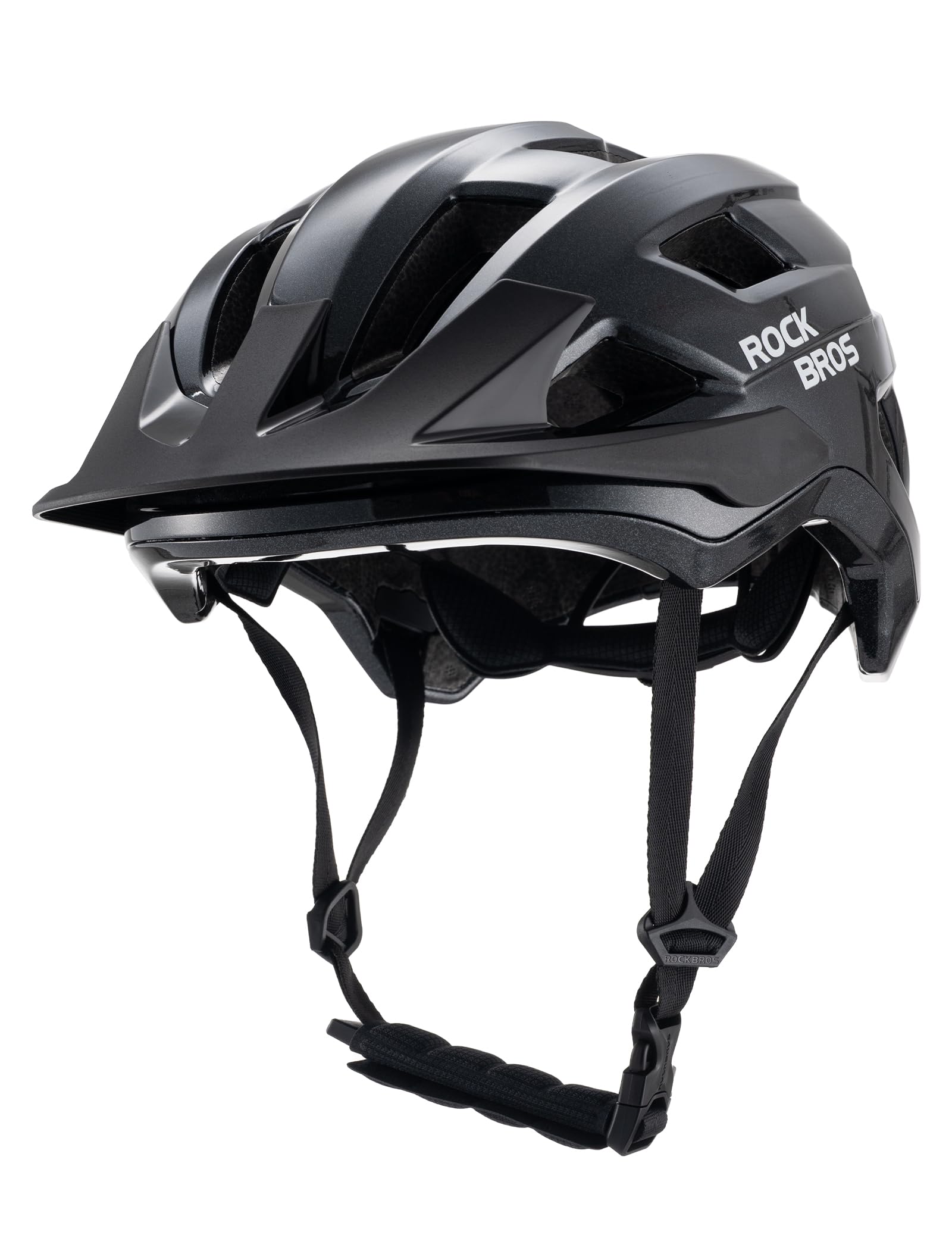 ROCKBROS Kids Helmet Child Boys Girls Bike Helmet with Removable Visor Adjustable & Lightweight for BMX MTB Cycling Scooter Skating 54-58cm 270g Black