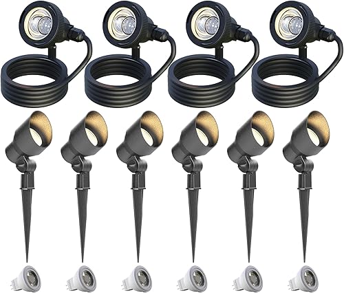 Miniatura 1 de Foco LED de paisaje al aire libre de 3 W, 200 lúmenes, iluminación de paisaje de bajo voltaje, paquete de 6 y luces LED para estanque, iluminación