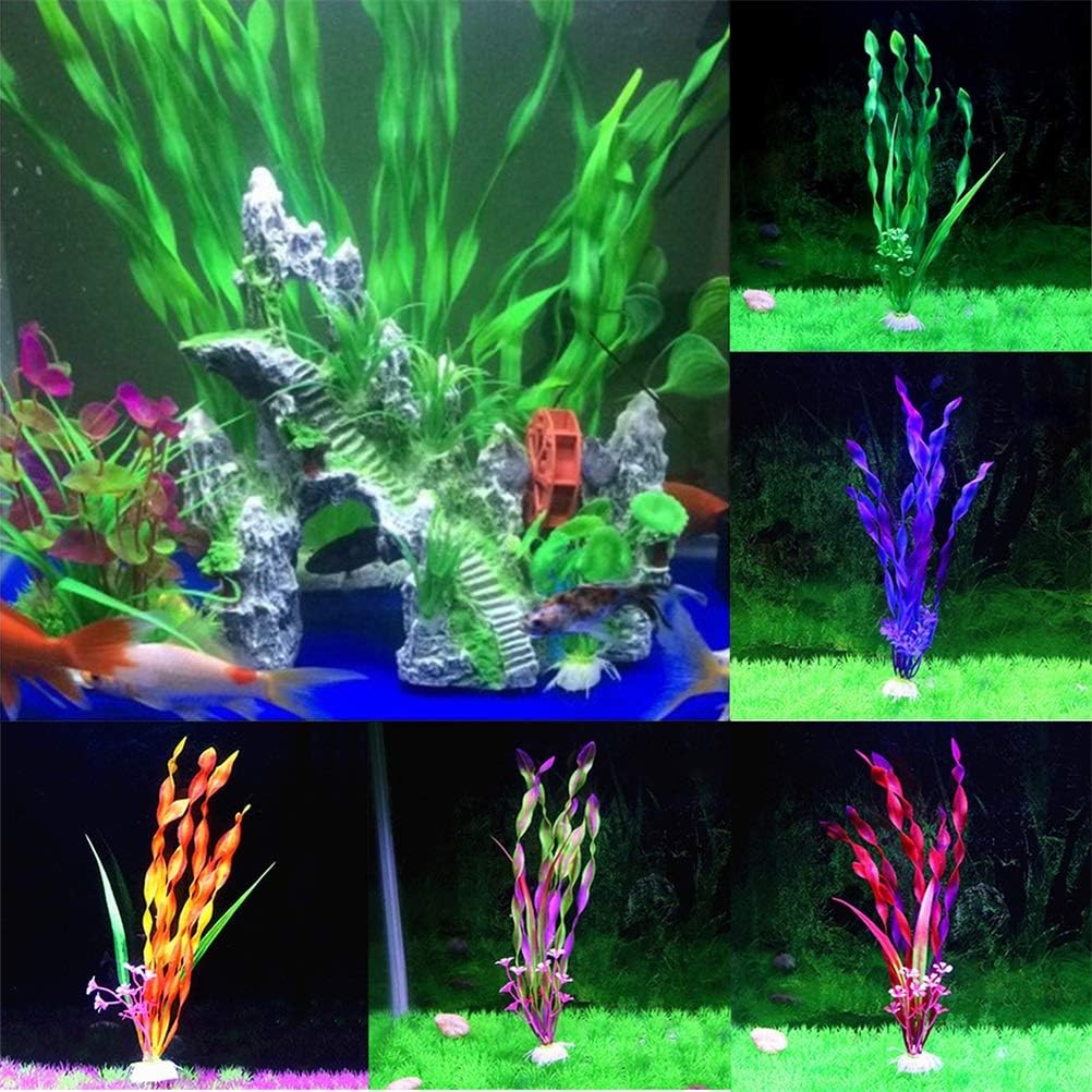 Grass Carp Tank Decoration Kelp Fish Tank Aquarium Landscaping Plant Decoration Decoration 31cm (Color : D)