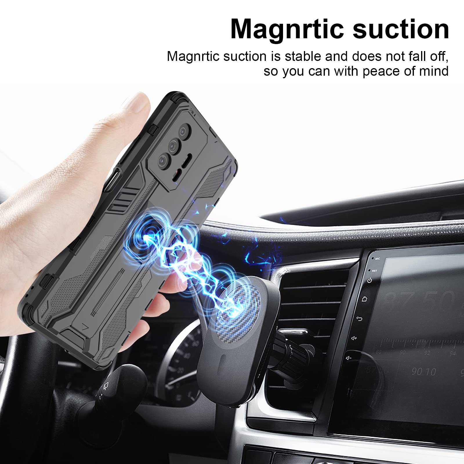 Funda para Xiaomi Redmi Note 15 Pro 5G, Carcasa Antigolpes con Soporte anular metálico, Case Protectora de Grado Militar, Azul — view 700