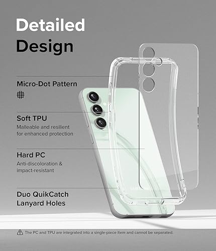 Miniatura 7 de Ringke Fusion Muestra la belleza natural Funda compatible con Samsung Galaxy S23 FE, a prueba de golpes, para mujeres, hombres, negro ahumado