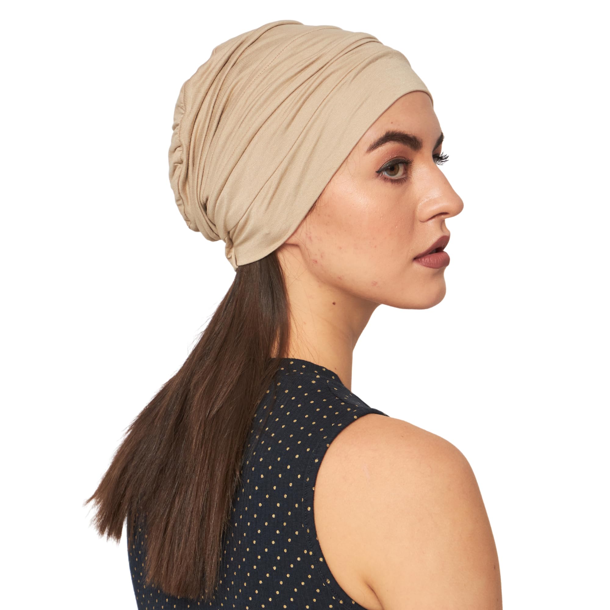 chemio Morbido Slouchy Slouchy Berretto di bambù per Le Donne, Turbante per la Caduta dei Capelli