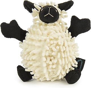goDog Fuzzy Wuzzy Lamb Squeaky Plush Dog Toy, Chew Guard Technology - Assorted, Small