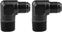 Vista 39 de EVIL ENERGY 3AN macho acampanado a 1/4" NPT tubo adaptador de ajuste de 90 grados aluminio negro 2 piezas