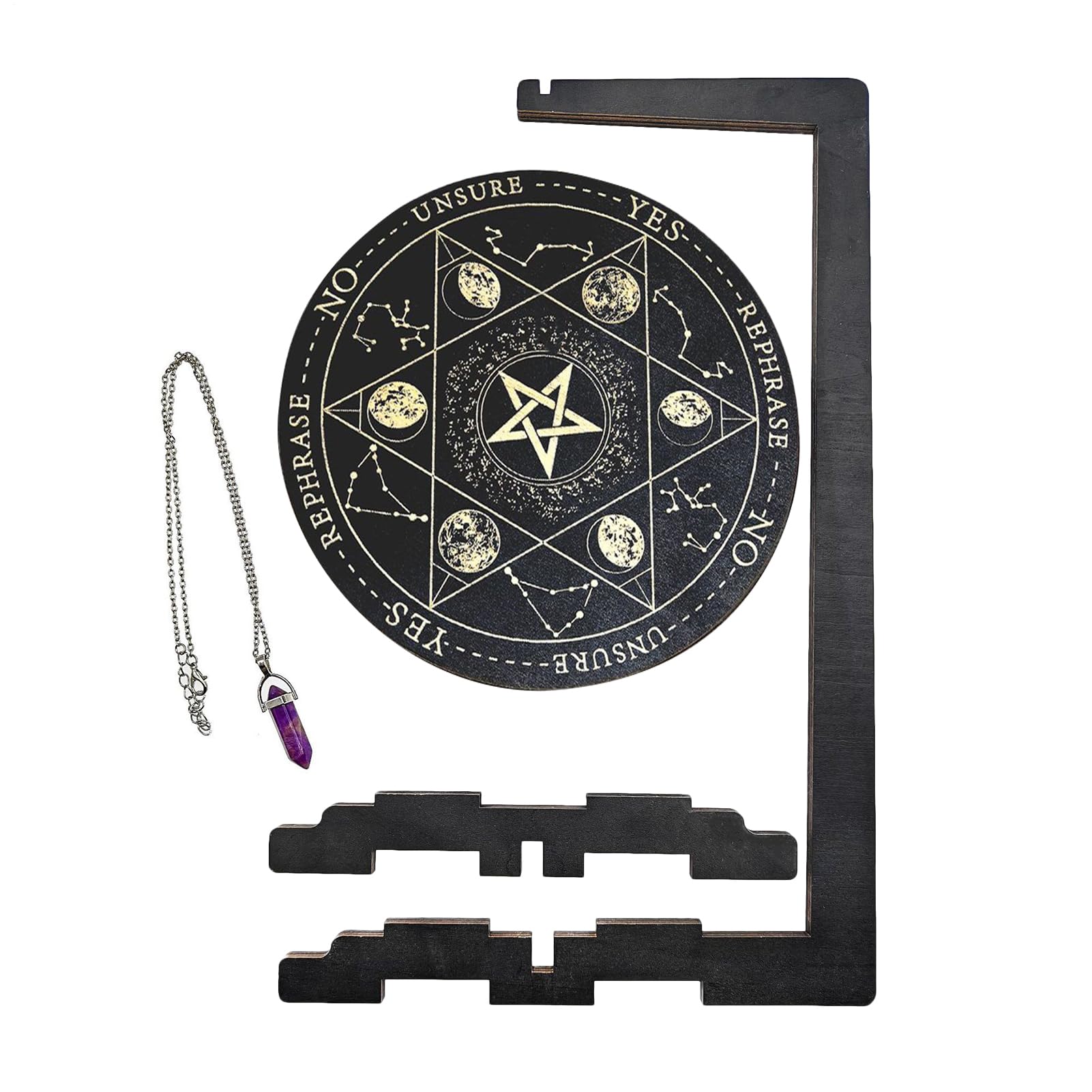Board for Divination, Yes No Question Board | Vertical Handmade Stand for Metaphysical Tools Energy Work Cleaning Spiritual Tarot Reading