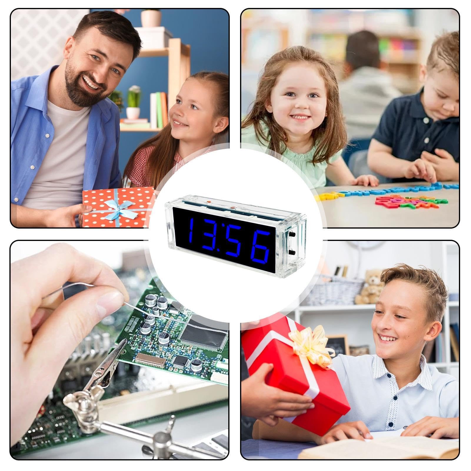 Kit Orologio Elettronico Digitale Fai-Da-Te | Pratica Di Saldatura Con Display | PCB Trasparente Con Allarme E Temperatura