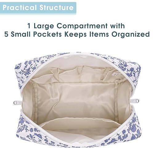 Miniatura 66 de Narwey Cute Cheetah Makeup Bag Travel Cosmetic Bag Organizer Toiletry Bag Make Up Bags with Compartments for Women Girls (Large, Black Leopard)