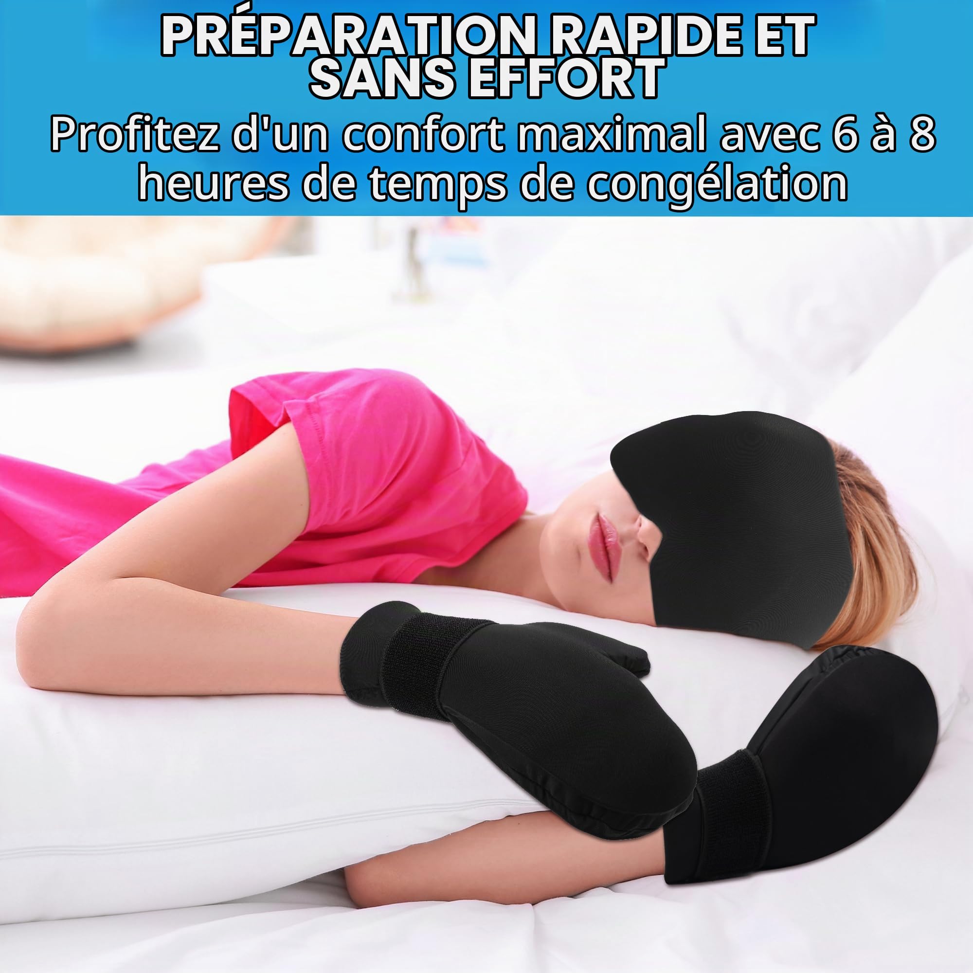Kit de Thérapie par le Froid par Tilcare - Chaussettes Réutilisables avec Gel Glacial pour les Pieds, Bonnet Rafraîchissant et Gants Glacés pour la Neuropathie liée à la Chimiothérapie
