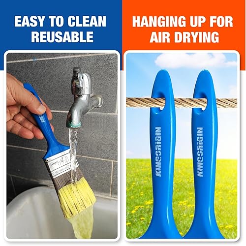 Miniatura 21 de Pincel económico de 30 piezas (1/2, 1, 1.5, 2, 2.5 pulgadas), pinceles de pintura de cerdas para el hogar, juego de pinceles de pintura, pinceles