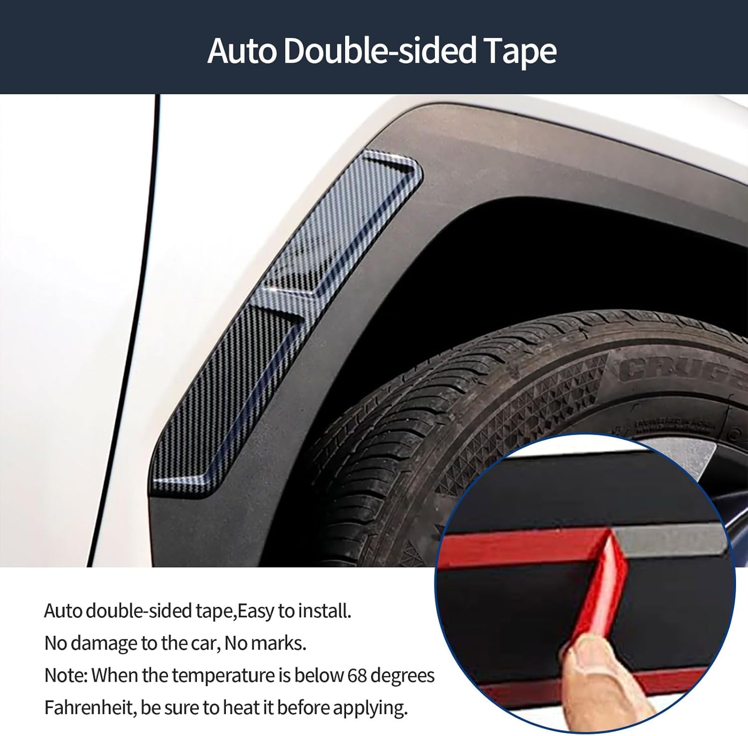 Rear Wheel Cover Compatible With Hyundai Tucson 2025 2024 2023 2022 Wheel Eyebrow Arch Trim Cover Fender Interior Car Accessories ABS 4PCS(Carbon Fiber Style)