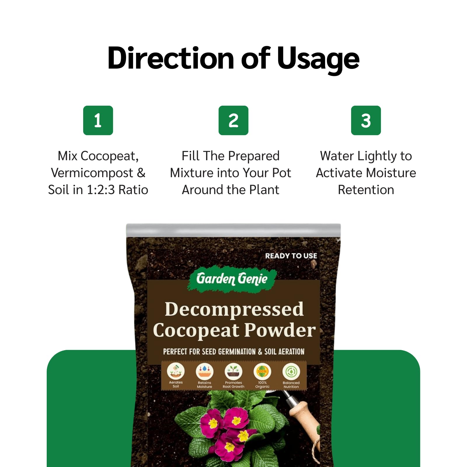 Garden Genie Cocopeat Powder - Boost Plant Growth -6