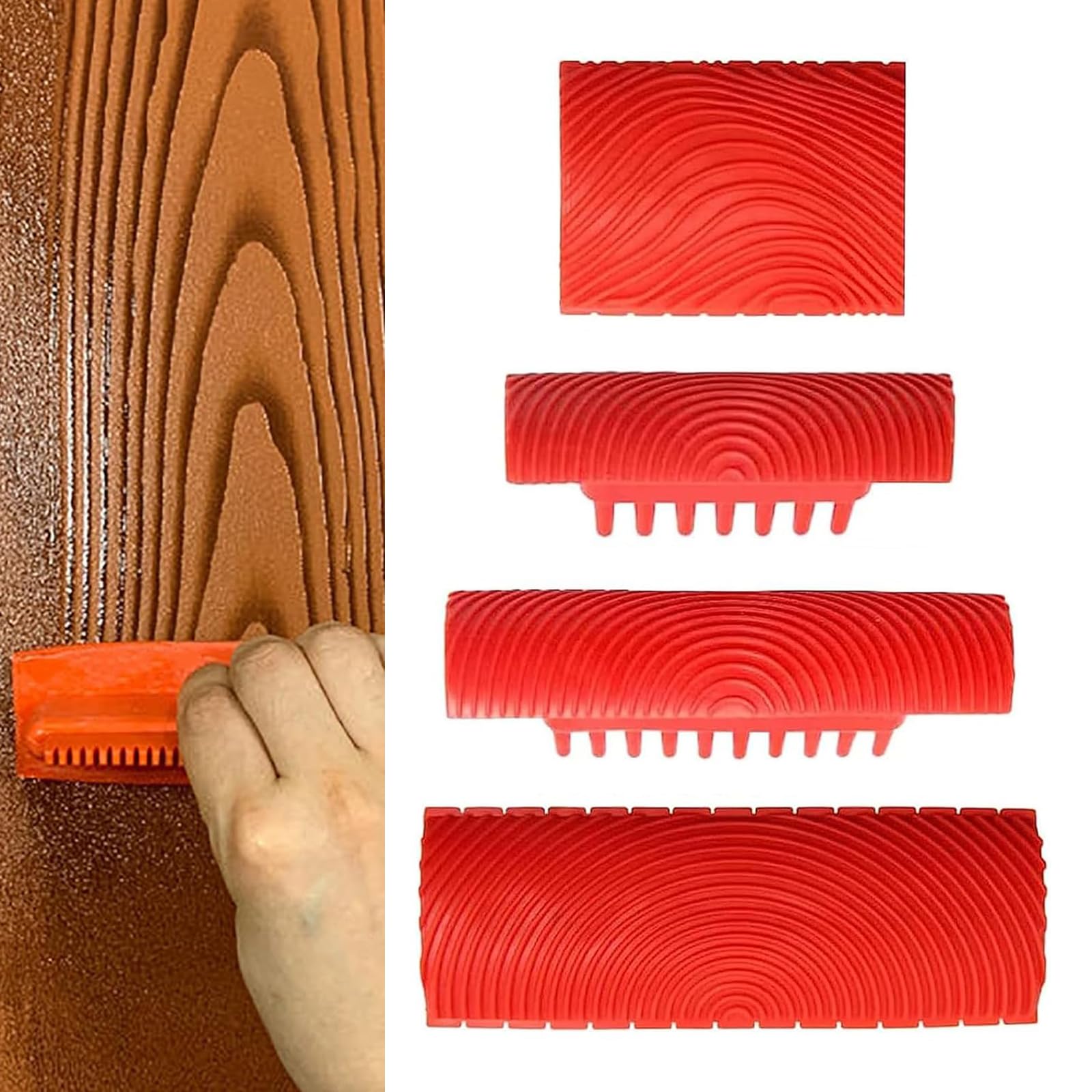 Kit 8 Piezas Herramientas Para Efecto Madera - Brochas, Rodillos, Veteador, Decoración Pintura
