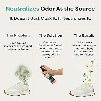 Lumi Outdoors Natural Shoe Deodorizer Spray - Odor Eliminator | Destroys Stubborn Shoe Smells at the Source - 700+ Sprays - Sneakers, Work Boots, Cleats & Gym Bags - Lemon Eucalyptus Scent