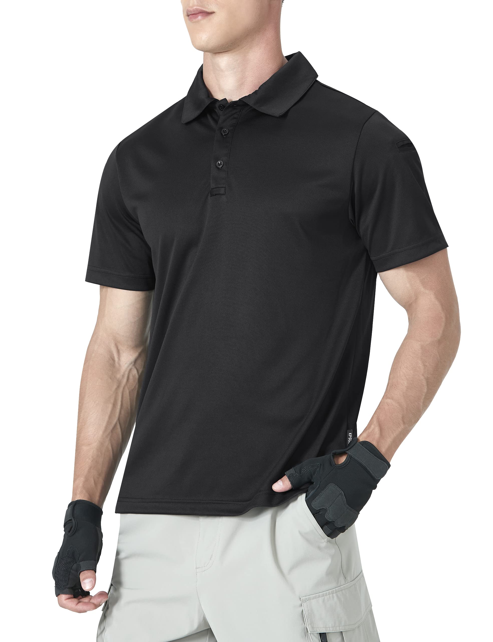 KPSUNMens Casual Polo Shirts Short Sleeve Lightweight Golf Shirts Quick Dry Slim Cut Work Shirts