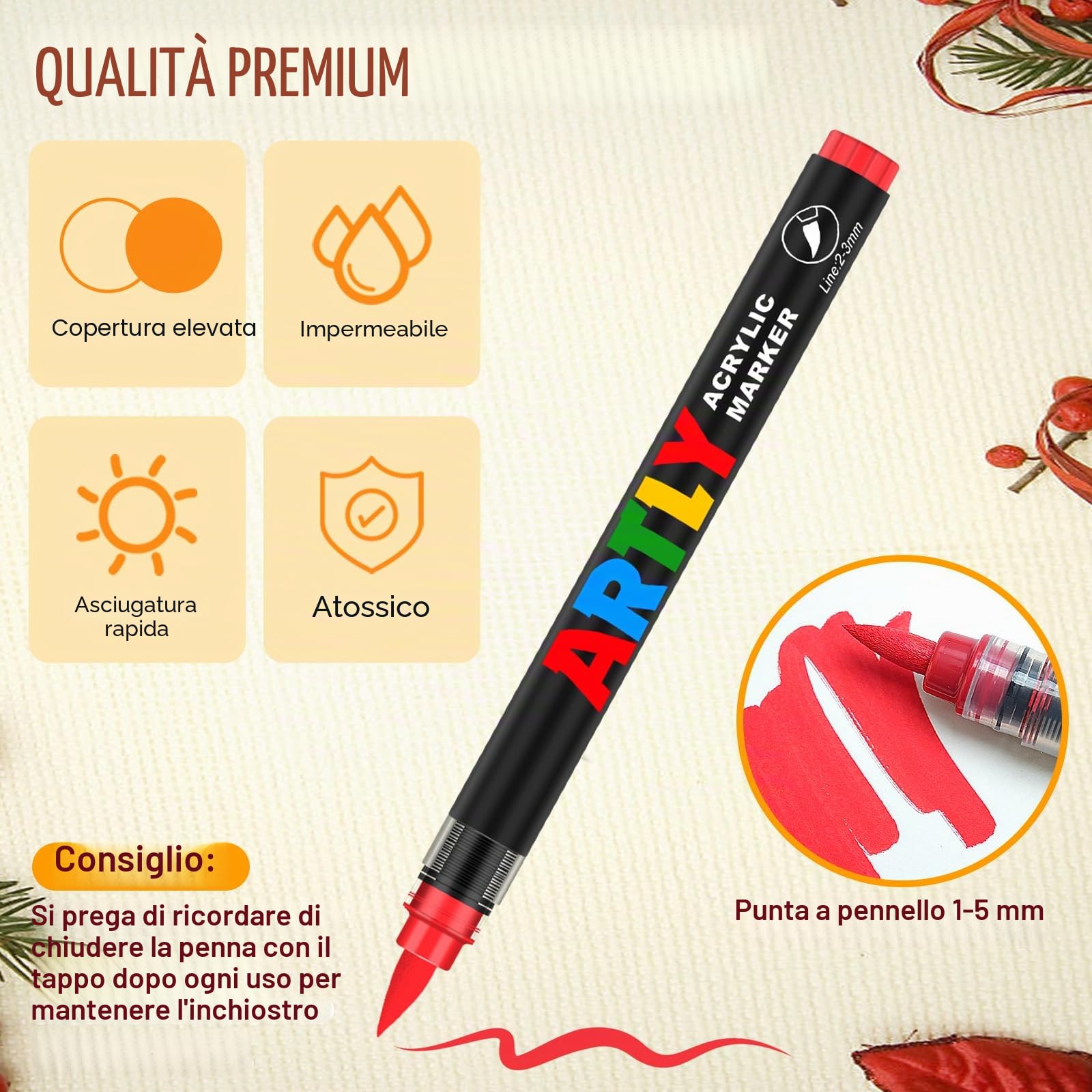 Efimeso 320 Colori Set di Acrilici Pennarelli, Acrylic Marker a base d'acqua, Colori Acrilici Professionali per la Pittura Rupestre, Tessuto, Ceramica, Legno, Tela
