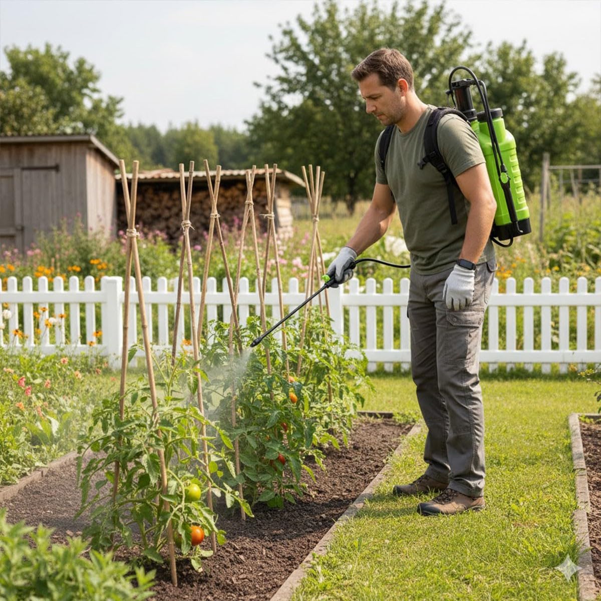 VITO – Pulverizador de espalda 12 L Presión manual Spray y Jet Vegetales y Jardines Accesorios 3 boquillas