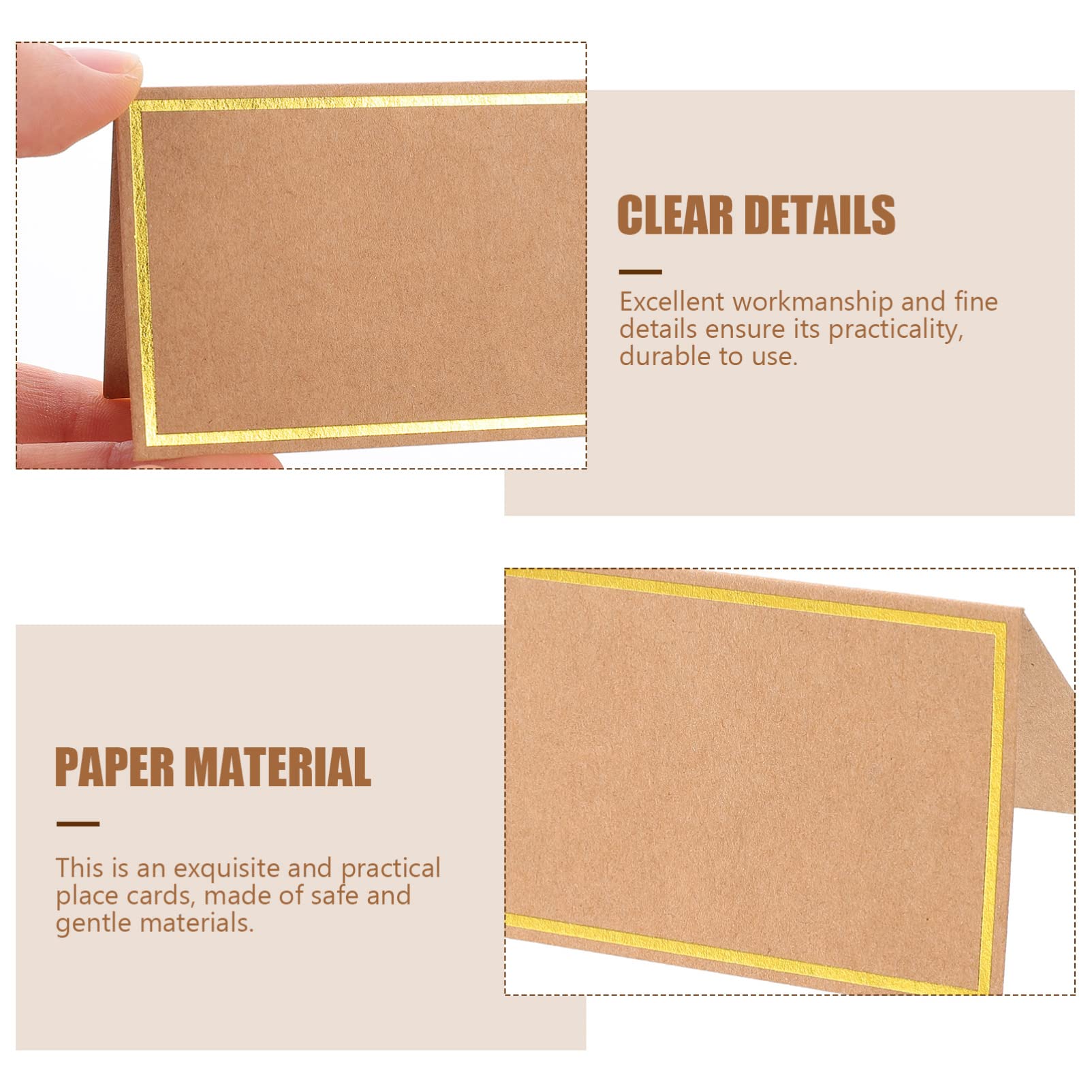Operitacx 150stücke Hochzeits-tischkarten Aus Kraftpapier Mit Goldfolienprägung Blanko Platzkarten Für Reservierungen Tischdekorationen Und Gastnamen Für Feiern Und Veranstaltungen